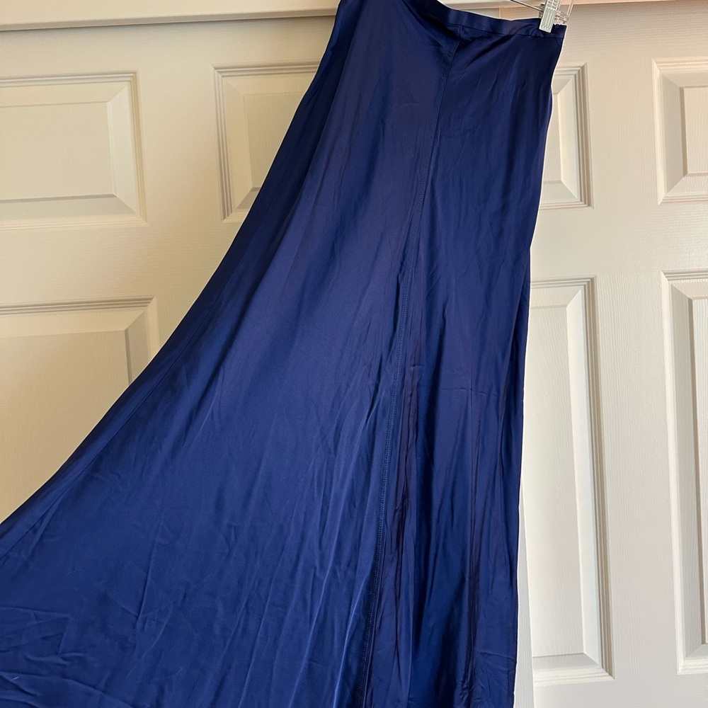 Zara royal blue satin maxi skirt